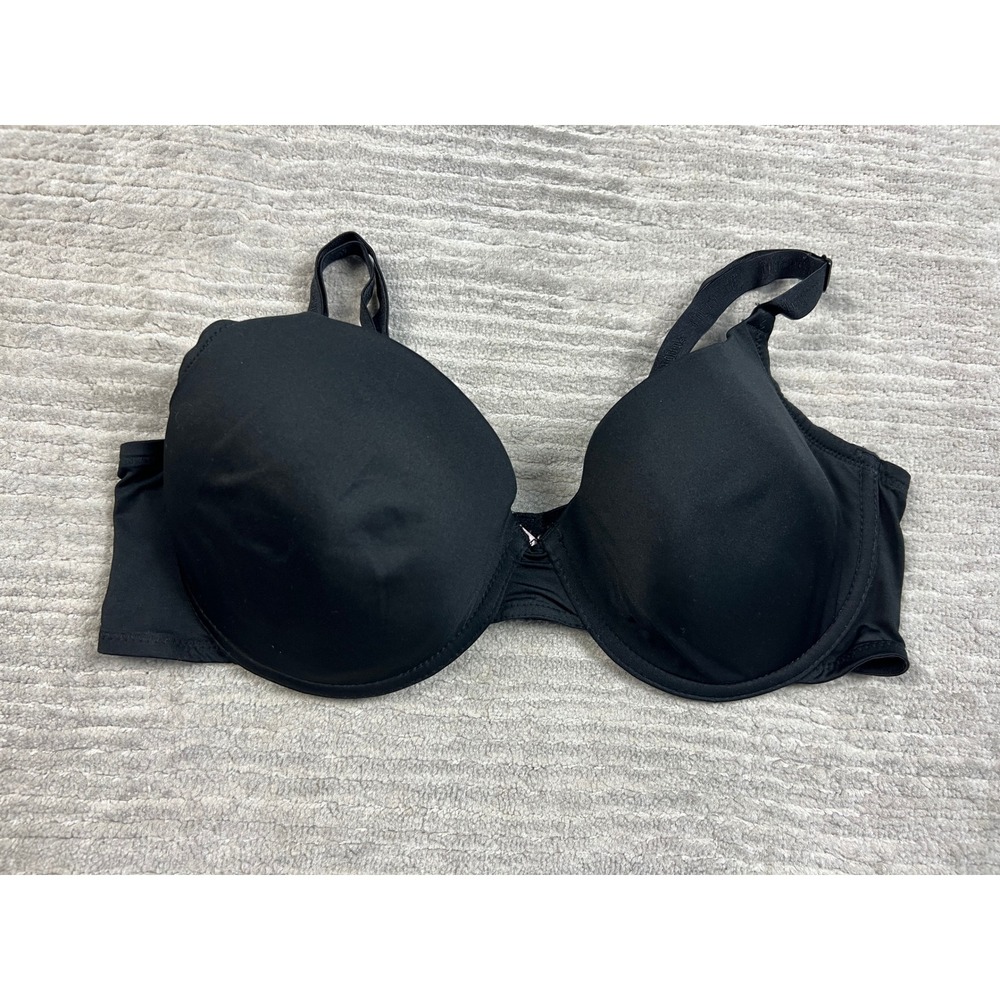 Juicy Couture Bra Womens 40C Black T-Shirt Underwire Logo Strap 1513-16 Solid